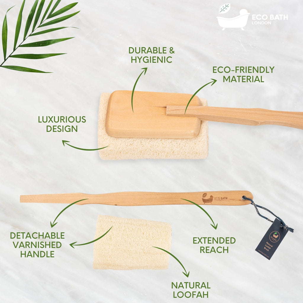 Natural Loofah Body Brush with Handle