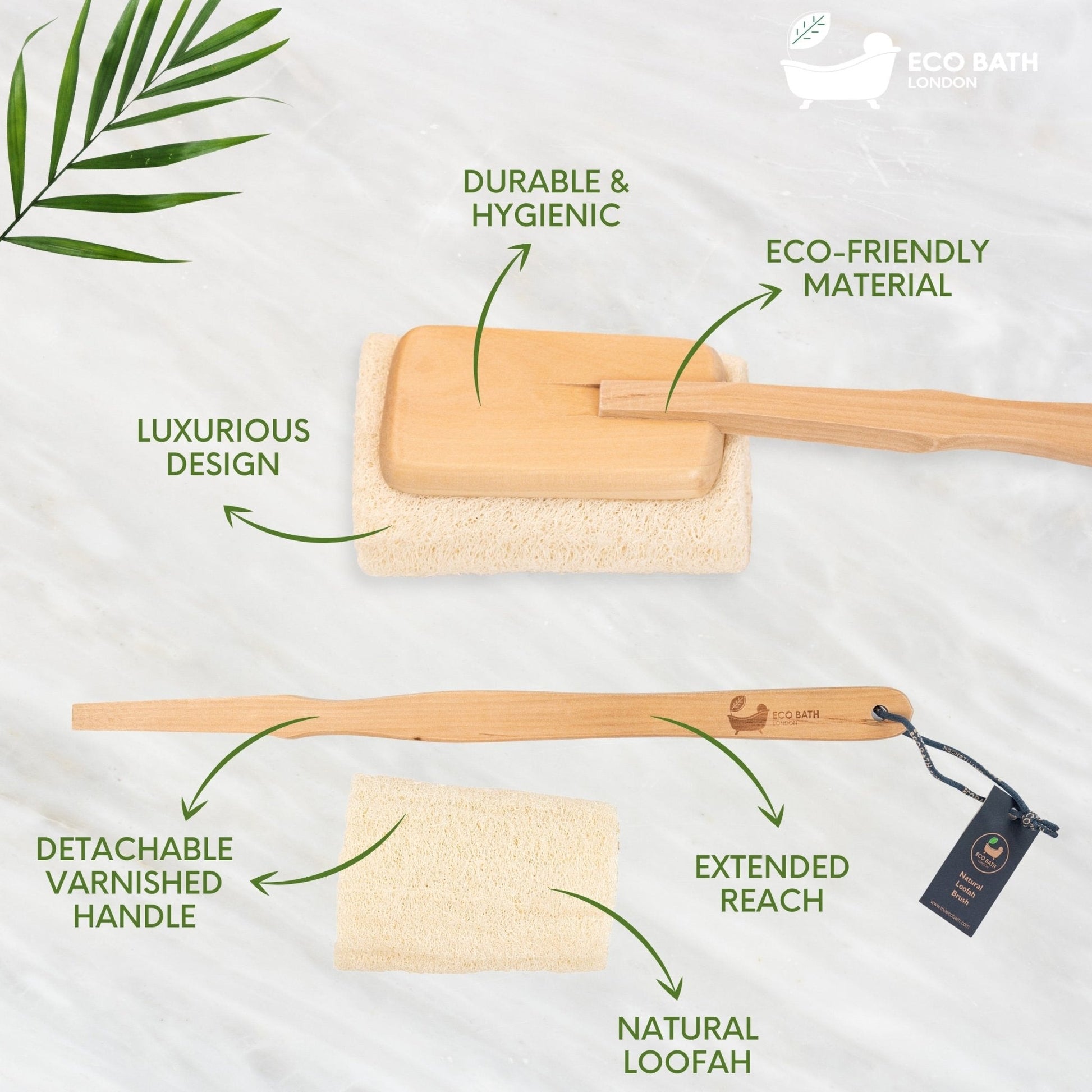 Natural Loofah Body Brush with Handle