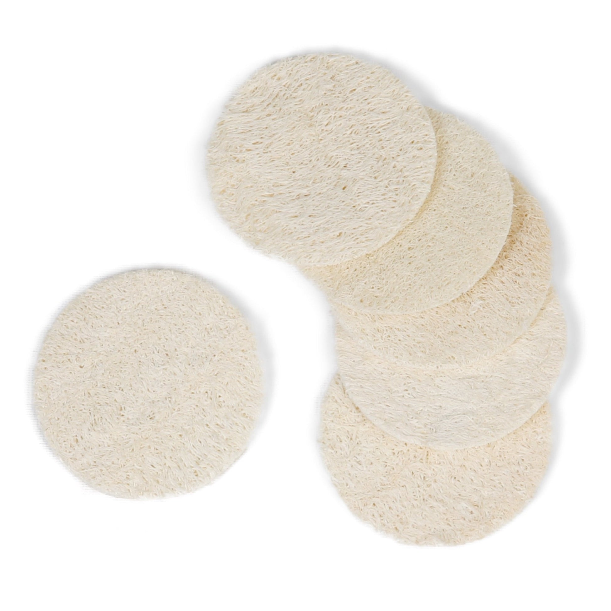 Natural Loofah Face Exfoliating Scrubber Pads, Set of 6