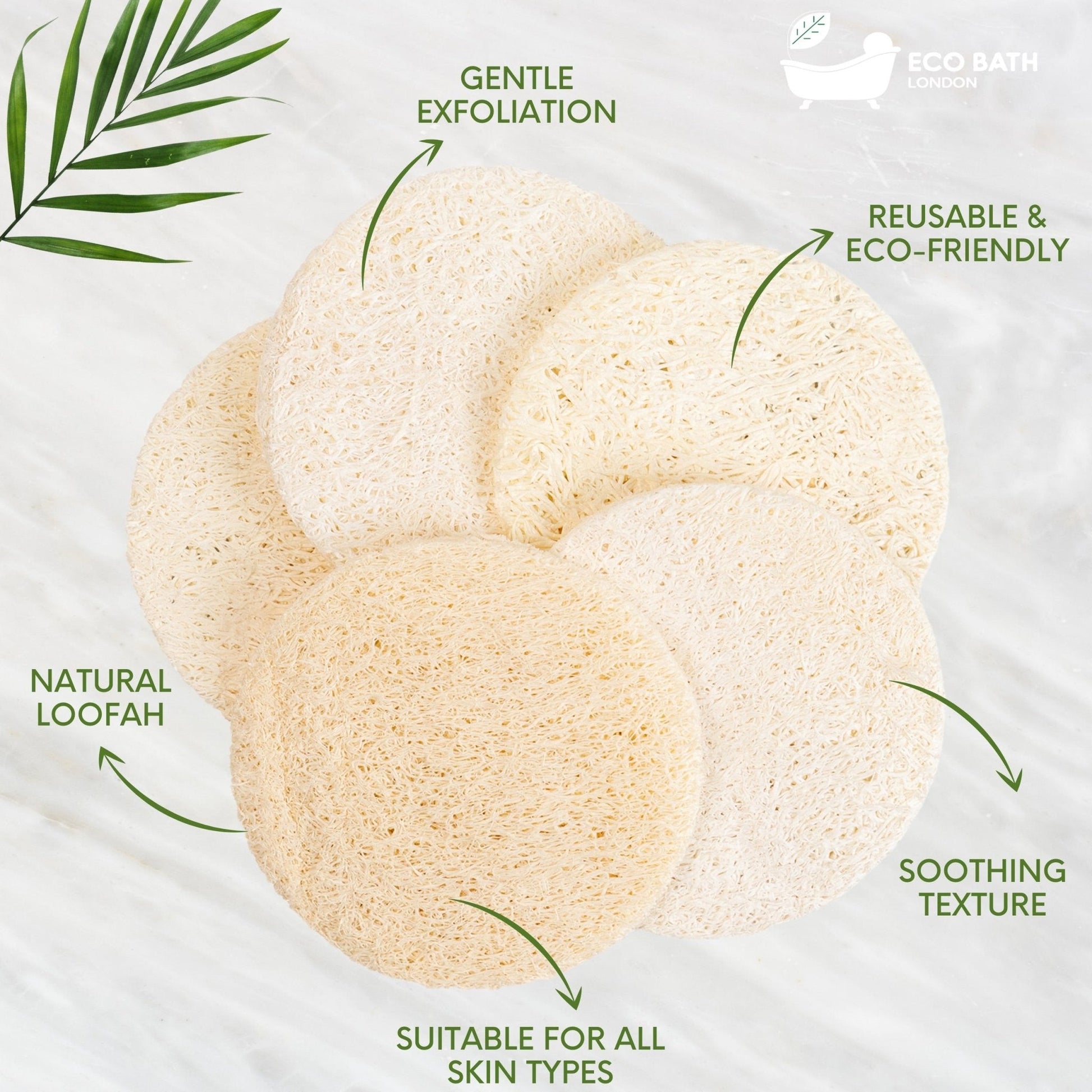 Natural Loofah Face Exfoliating Scrubber Pads, Set of 6