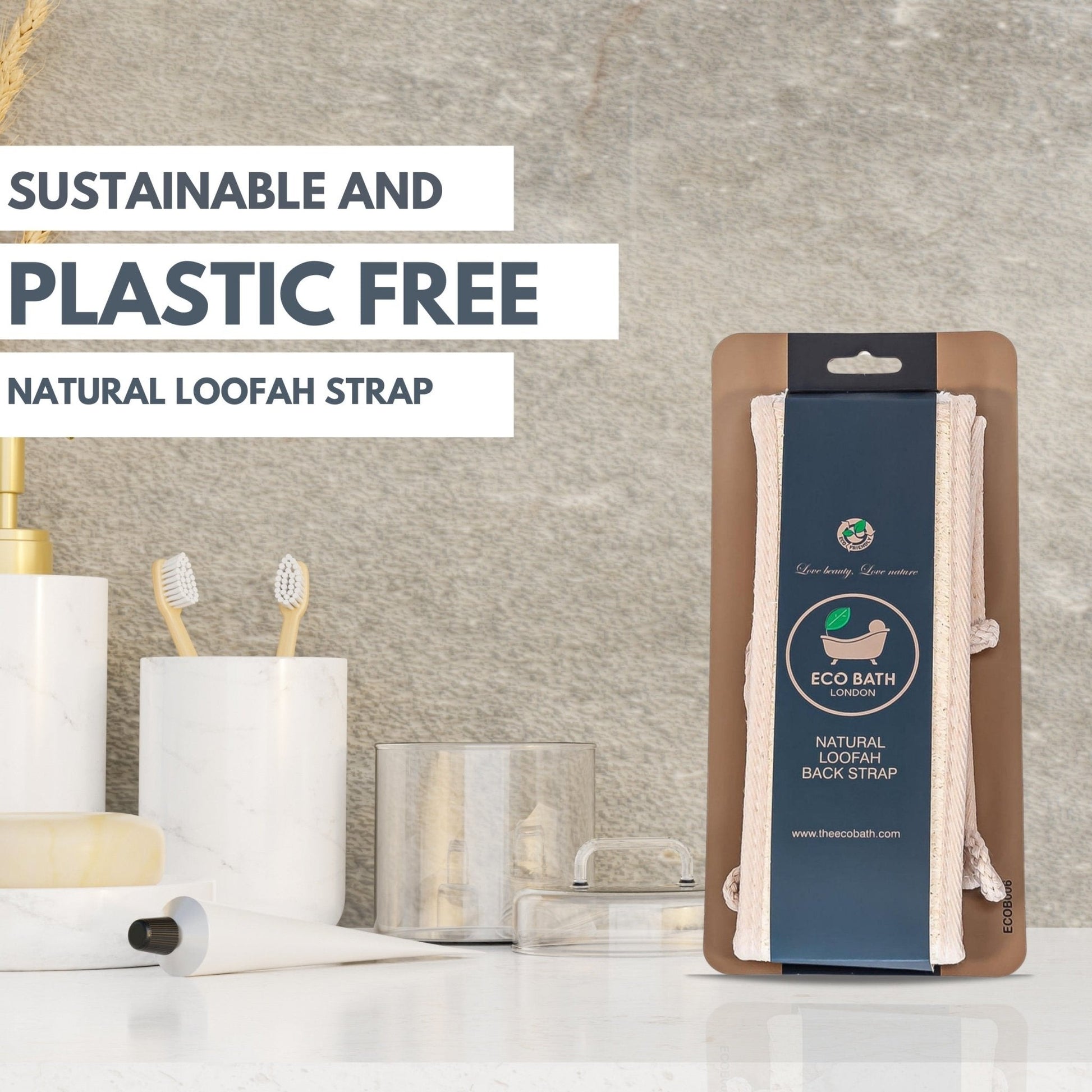 Natural Loofah Back Scrubber Strap