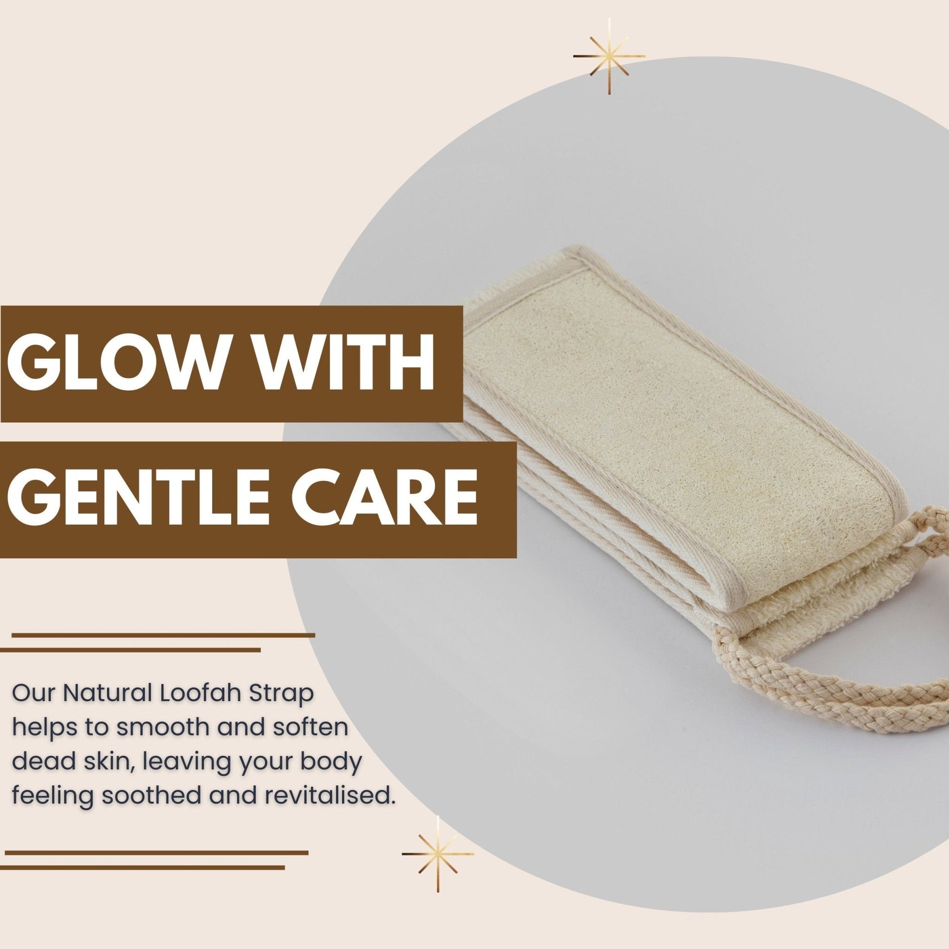 Natural Loofah Back Scrubber Strap