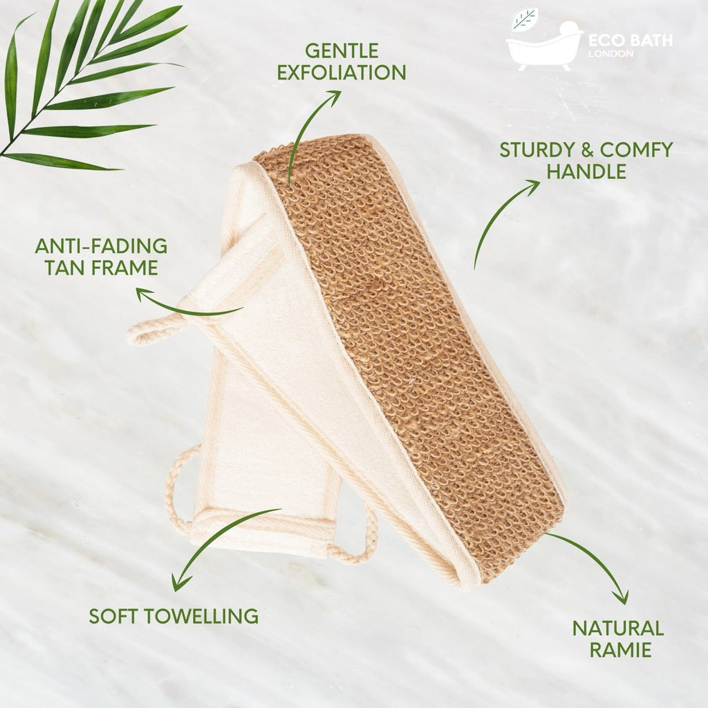 Natural Ramie Back Strap for Exfoliation and Massage