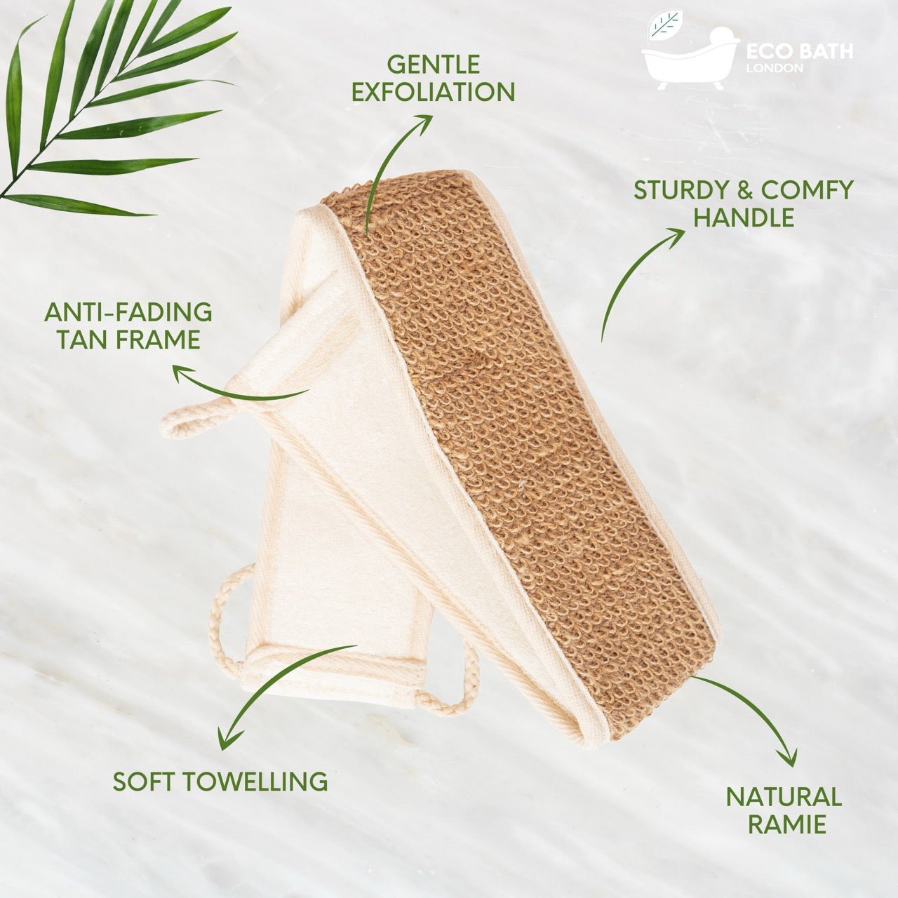 Natural Ramie Back Strap for Exfoliation and Massage
