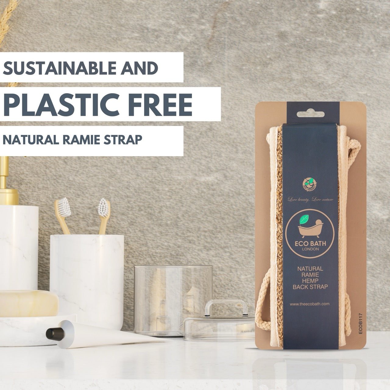 Natural Ramie Back Strap for Exfoliation and Massage