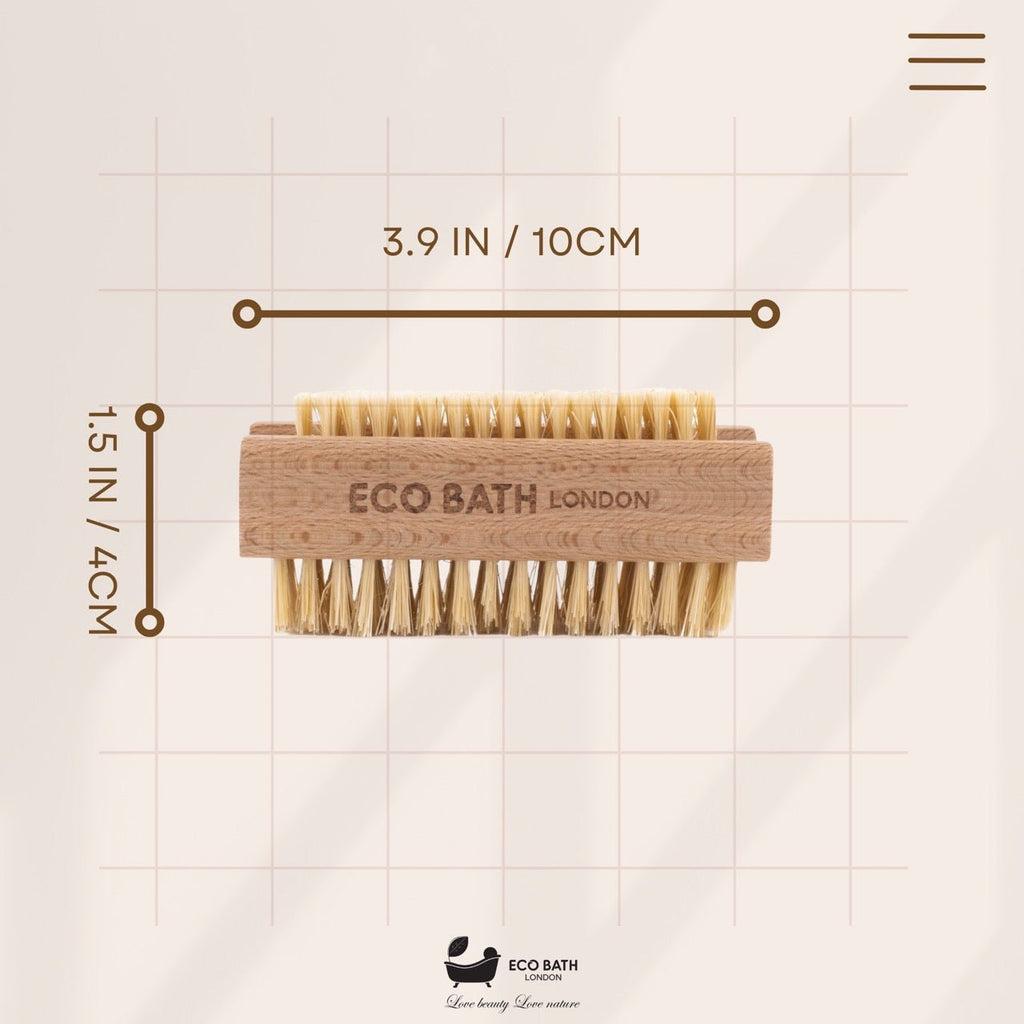 Natural Sisal Nail Brush in Beech, Walnut or Olive Wood
