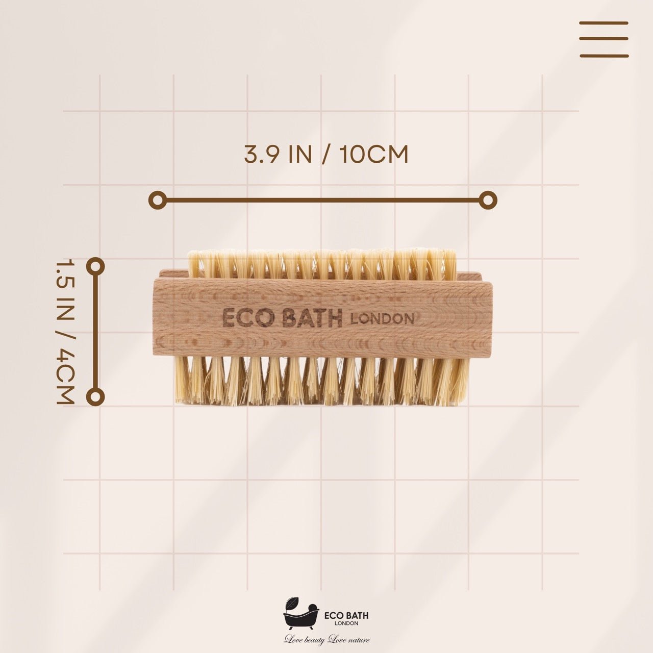 Natural Sisal Nail Brush in Beech, Walnut or Olive Wood