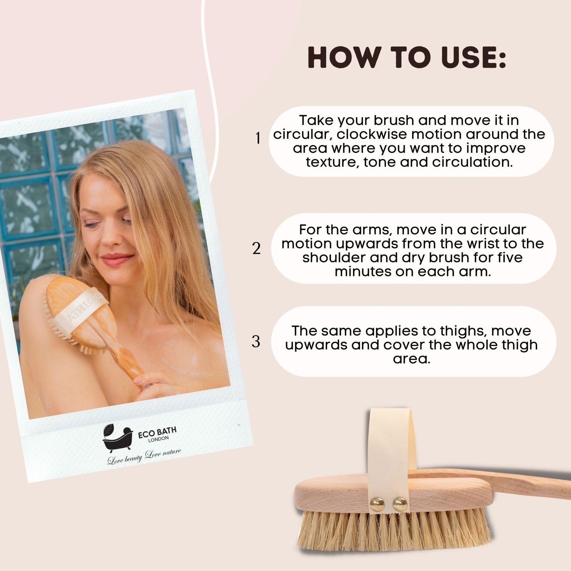 Natural Sisal Body Brush with Detachable Handle