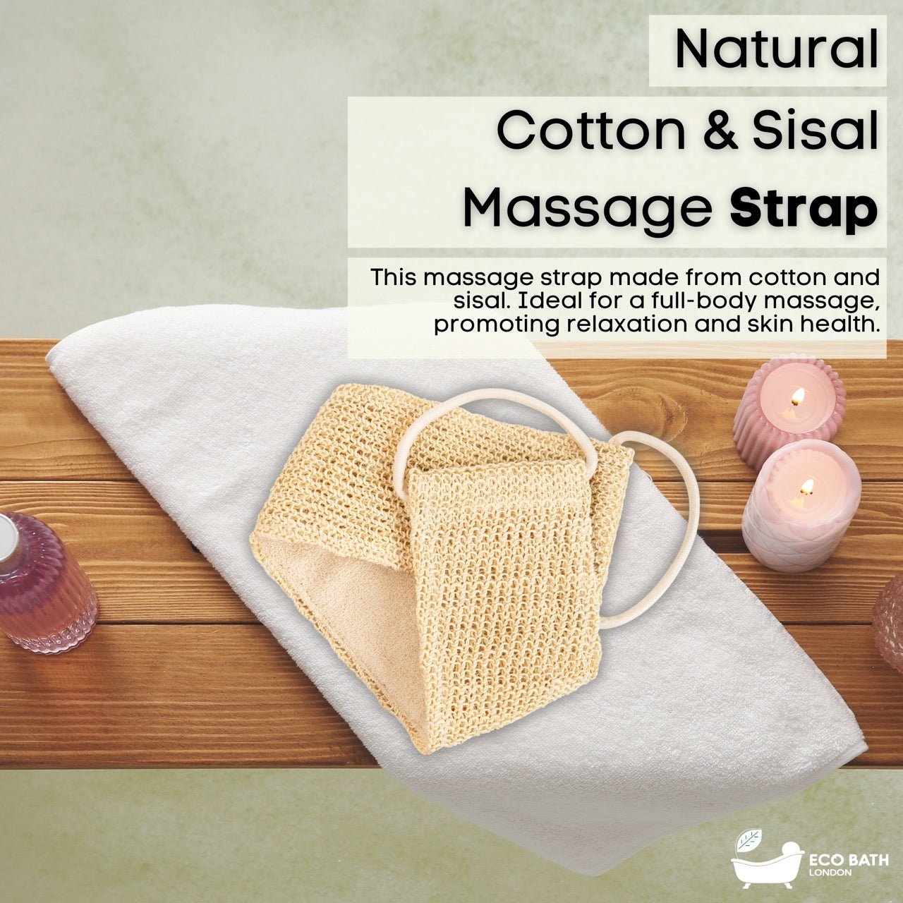 Natural Cotton and Sisal Back Strap Exfoliator