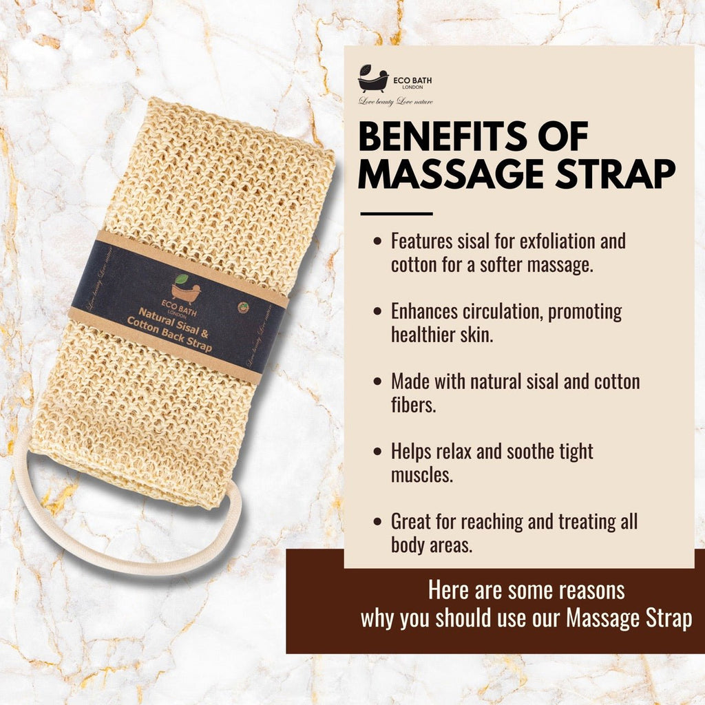 Natural Cotton and Sisal Back Strap Exfoliator