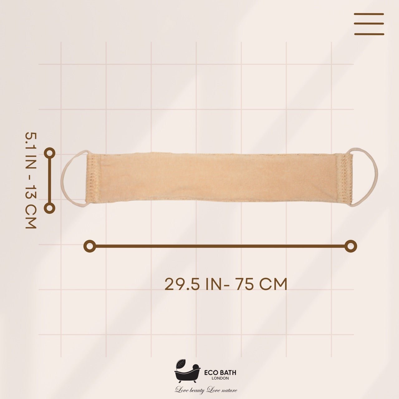 Natural Cotton and Sisal Back Strap Exfoliator