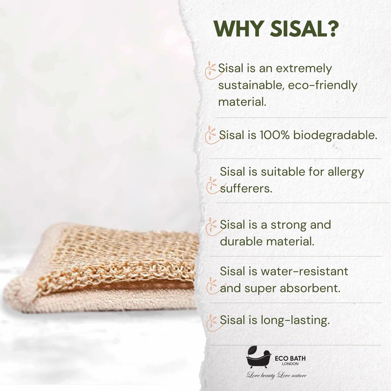 Natural Cotton and Sisal Back Strap Exfoliator