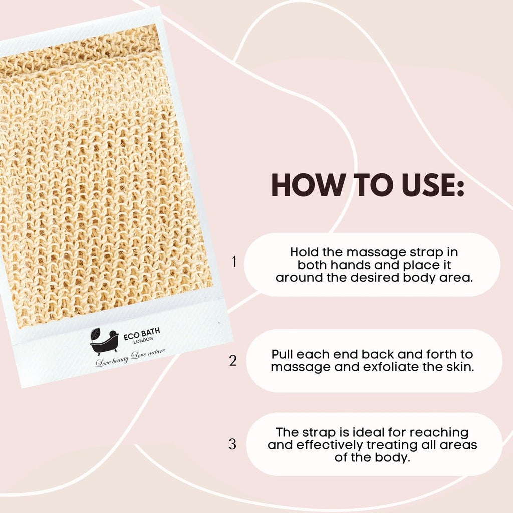 Natural Cotton and Sisal Back Strap Exfoliator