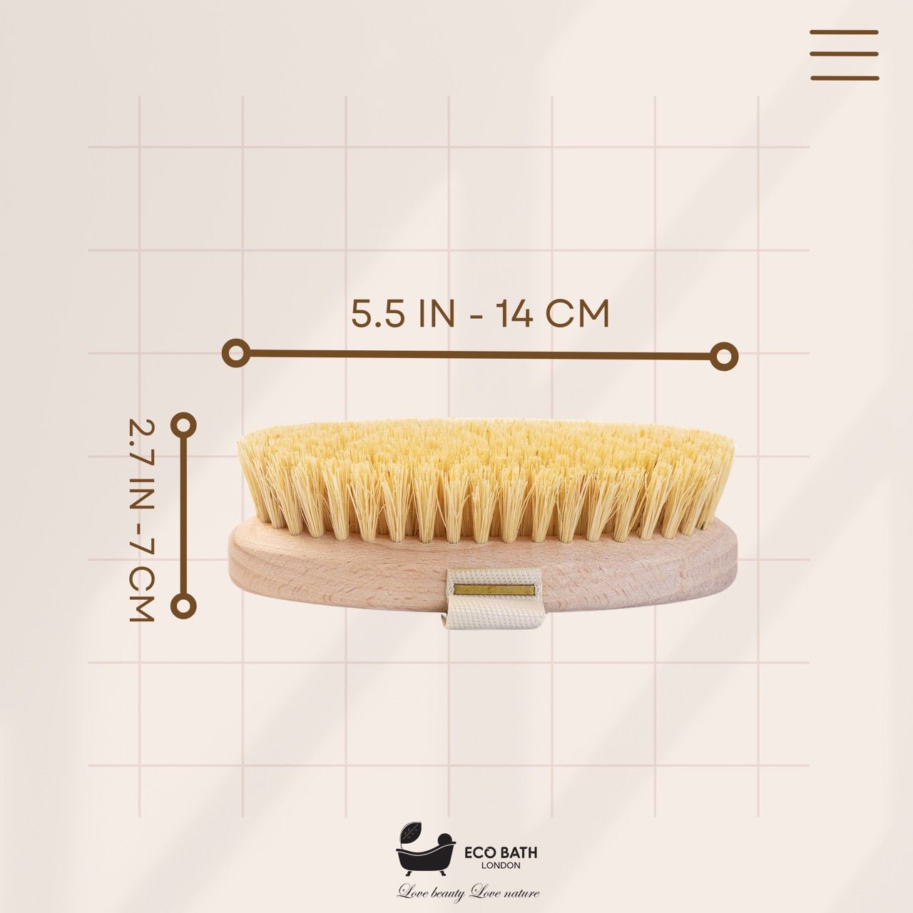 Natural Sisal Massage Hand Brush for Dry Brushing and Exfoliation