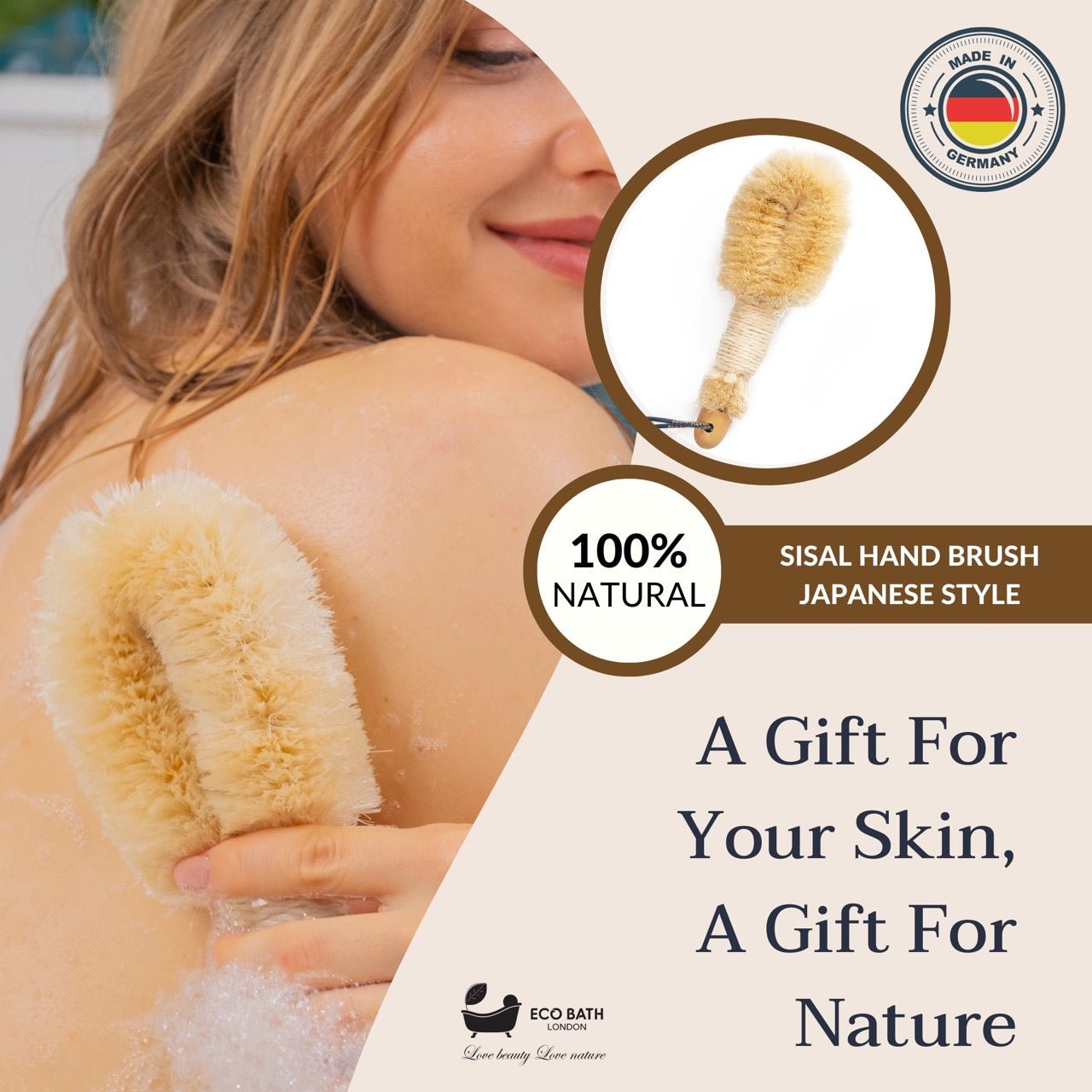 Natural Sisal Round Foot Brush Japanese Style