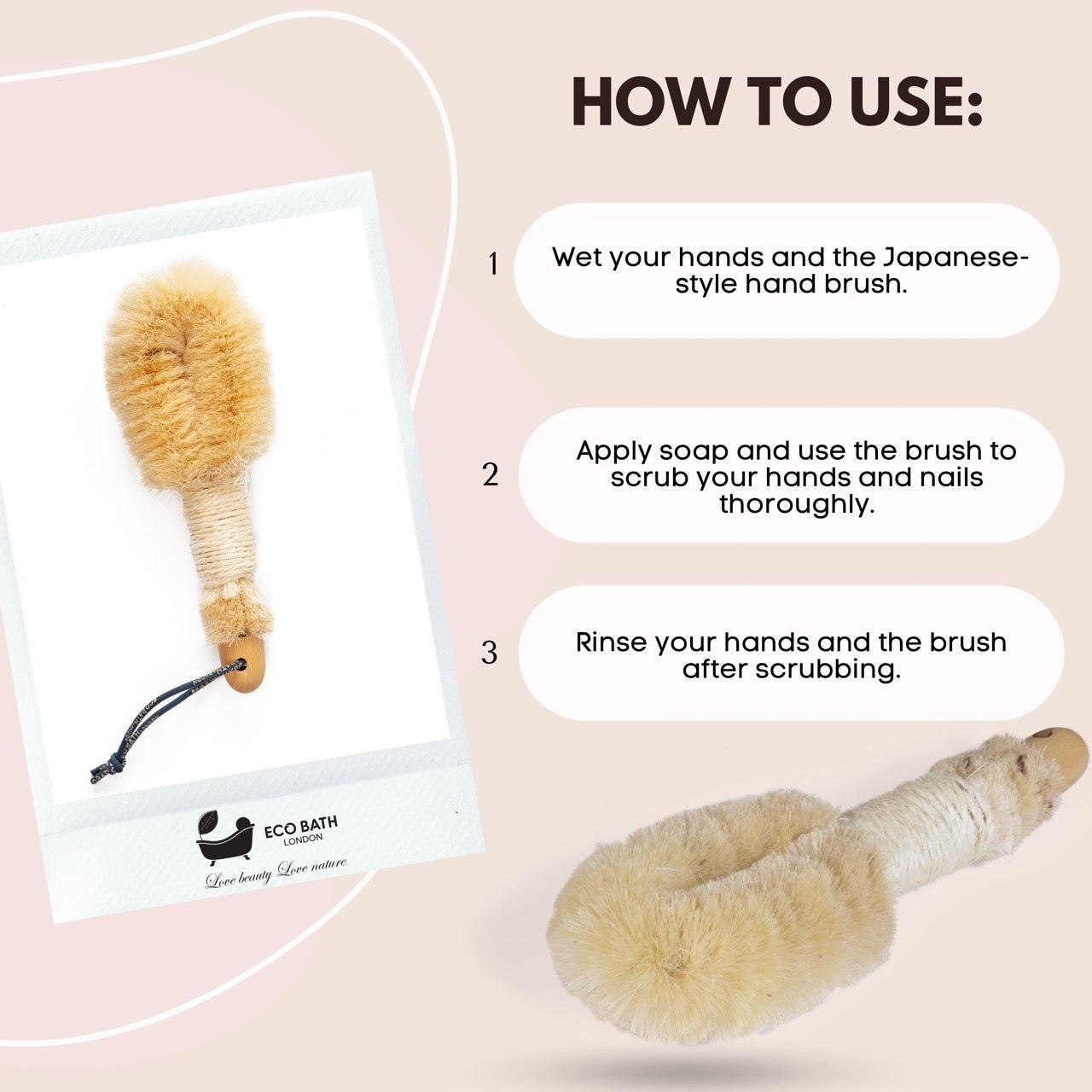 Natural Sisal Round Foot Brush Japanese Style