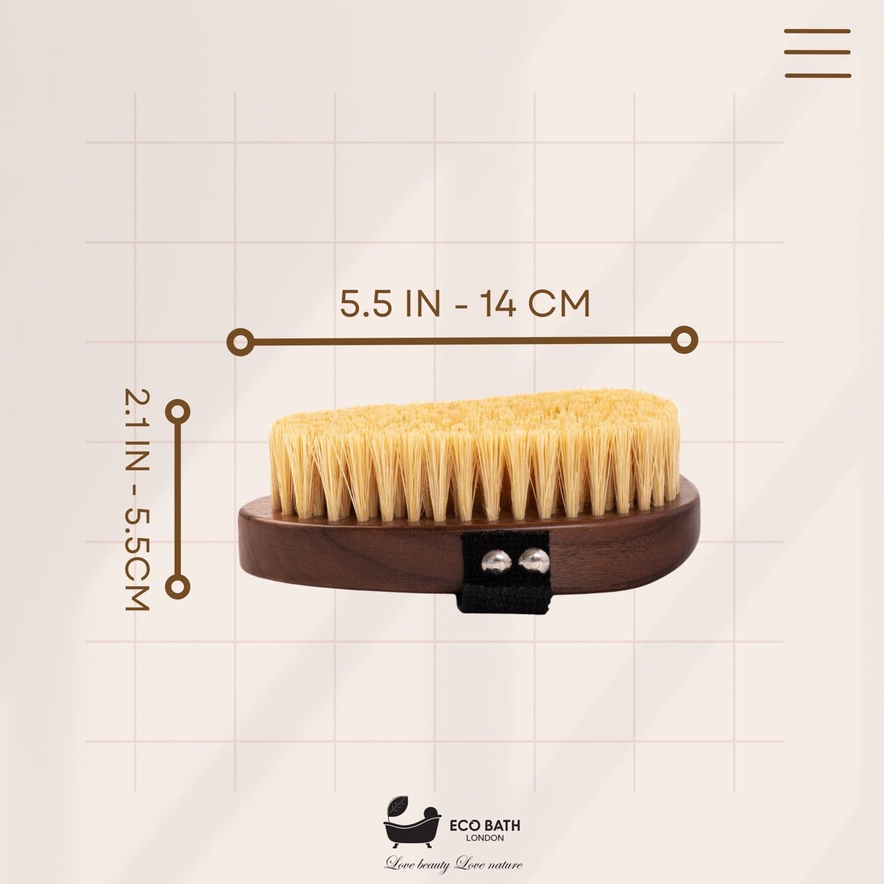 Natural Sisal Walnut Hand Brush for Dry Brushing