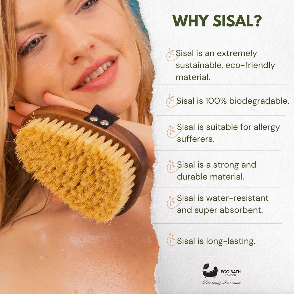 Natural Sisal Walnut Hand Brush for Dry Brushing