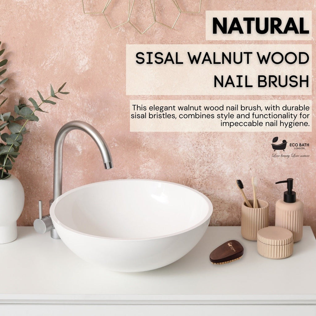 Natural Sisal Walnut Wood Nail Brush