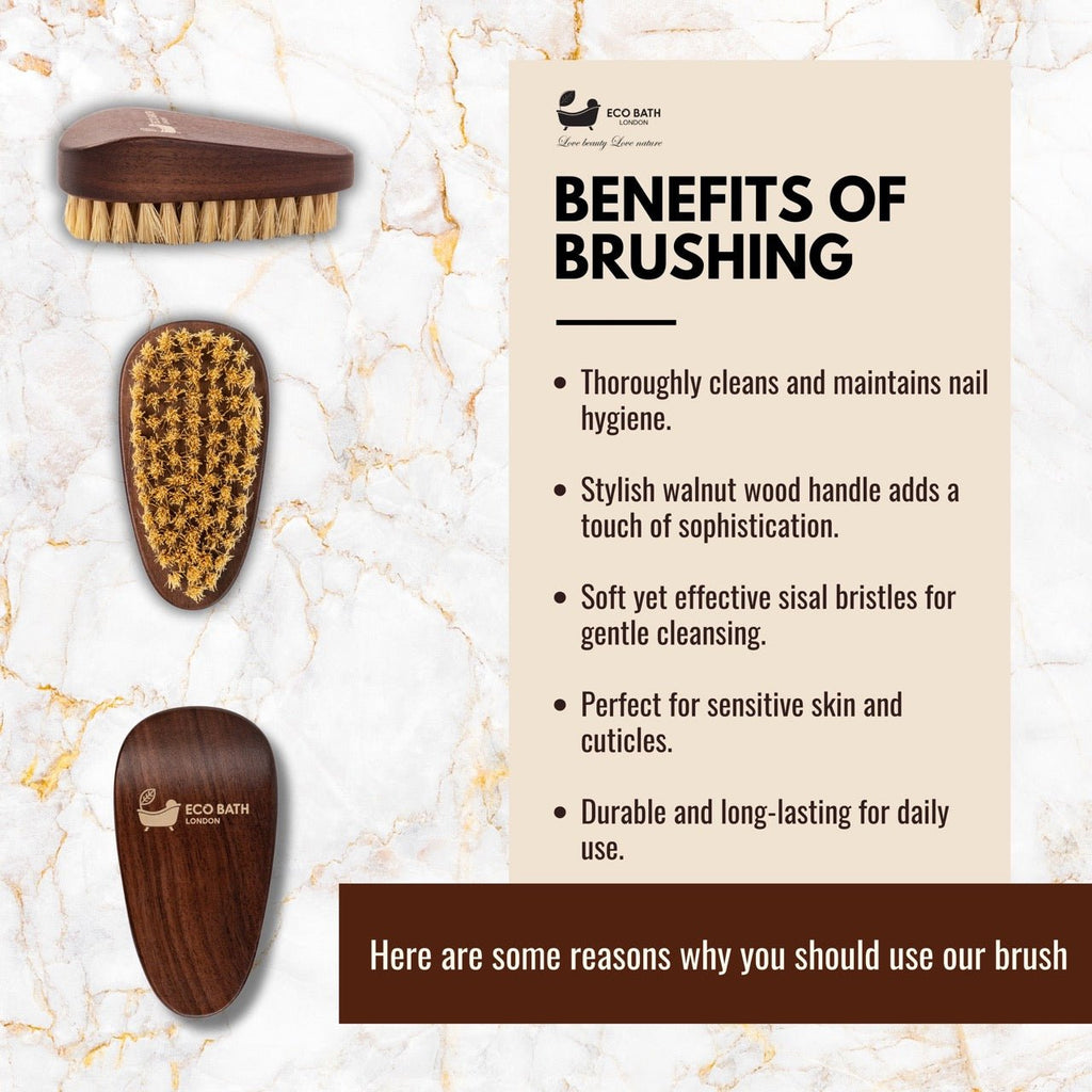 Natural Sisal Walnut Wood Nail Brush