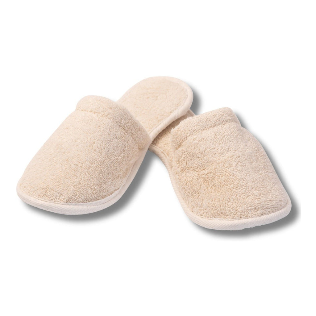 Natural Towelling Slippers in Organic Cotton with GOTS Certification