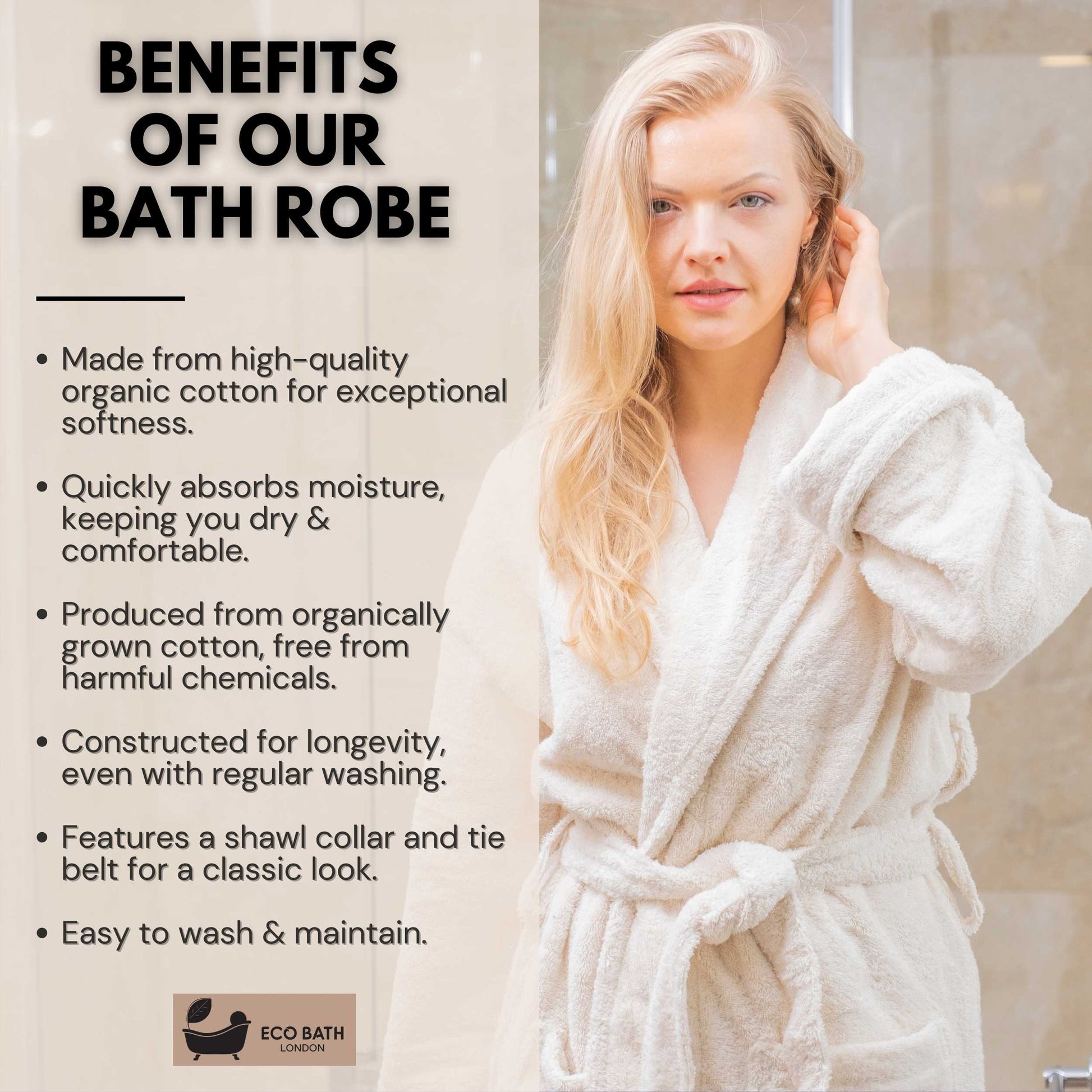 Organic Cotton Shawl Collar Bath Robe
