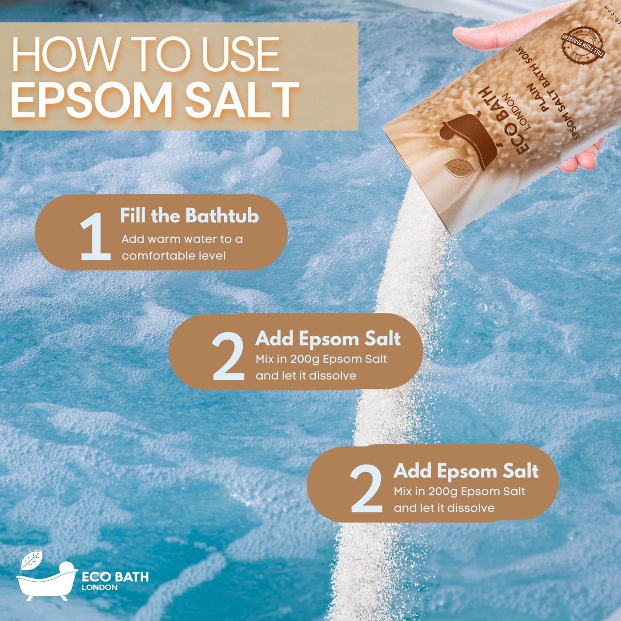 Plain Epsom Salt Bath Soak Tube