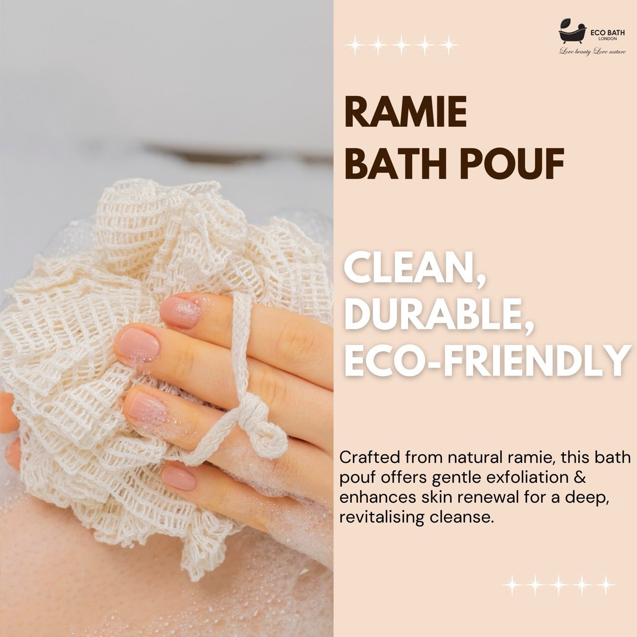 Ramie Bath Puff Soft Body Scrubber