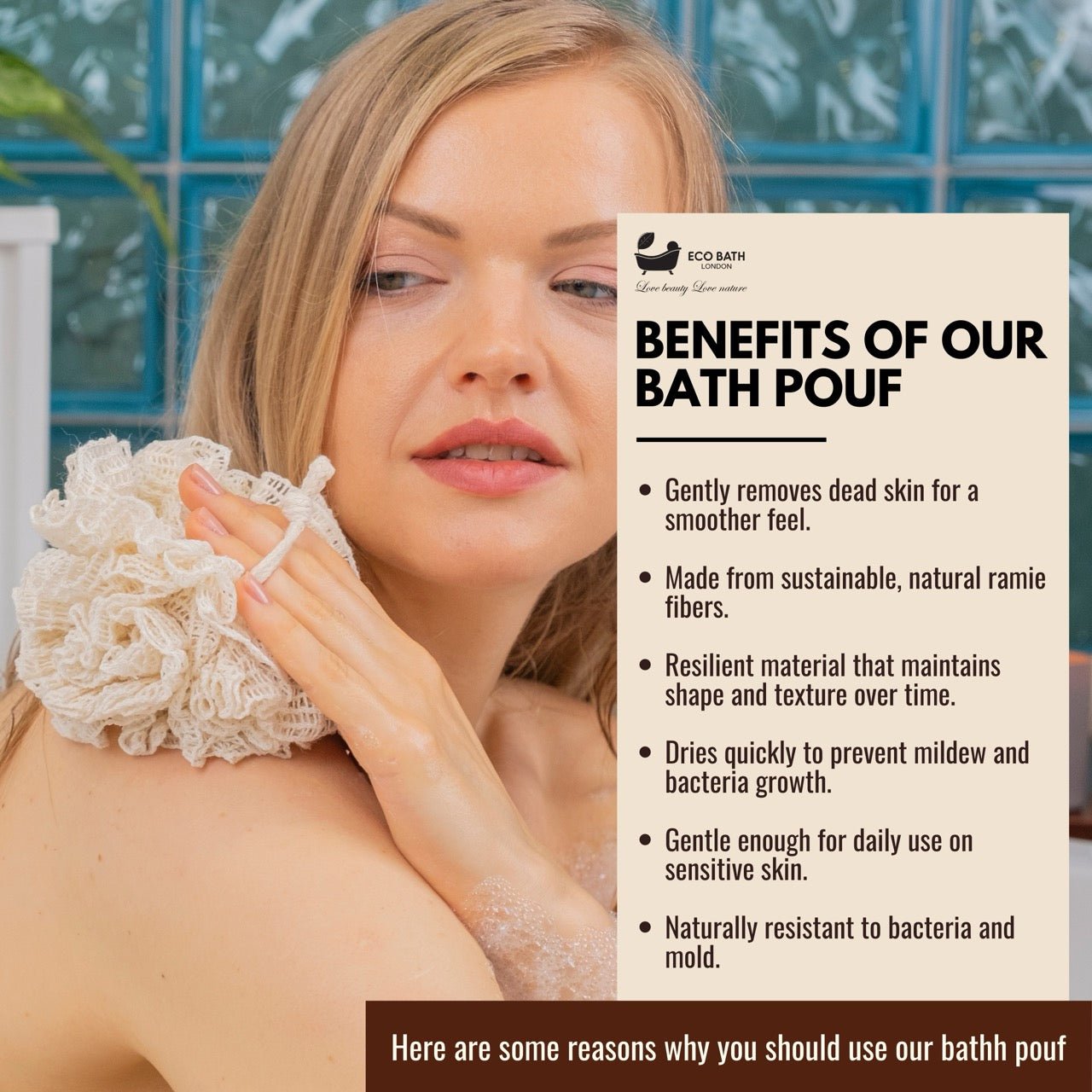 Ramie Bath Puff Soft Body Scrubber