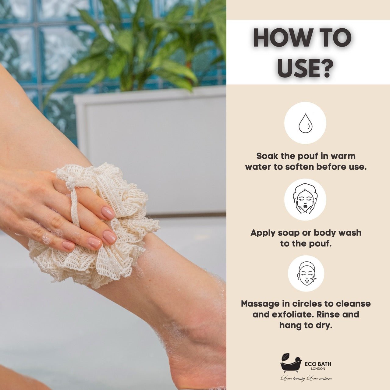 Ramie Bath Puff Soft Body Scrubber