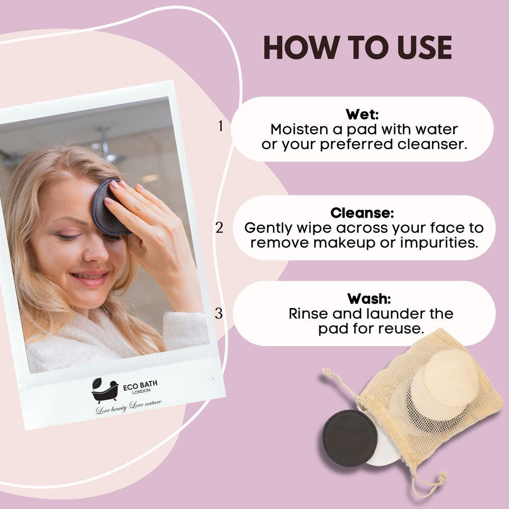 Reusable Bamboo Makeup Remover Pads Set of 12