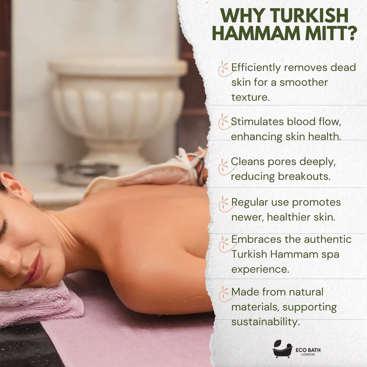 Turkish Bath Mitt Fine Texture Skin Exfoliating Glove