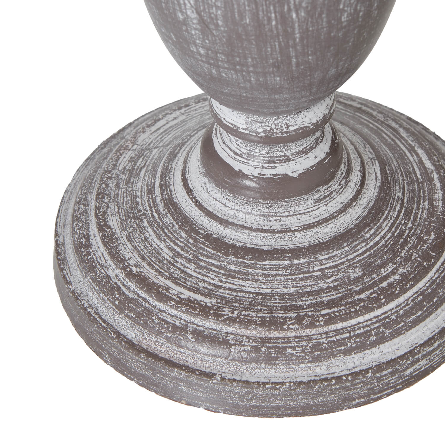 Distressed white wood Metis Urn Table Lamp with neutral linen shade, rustic farmhouse decor by Sostter at brixbailey.com