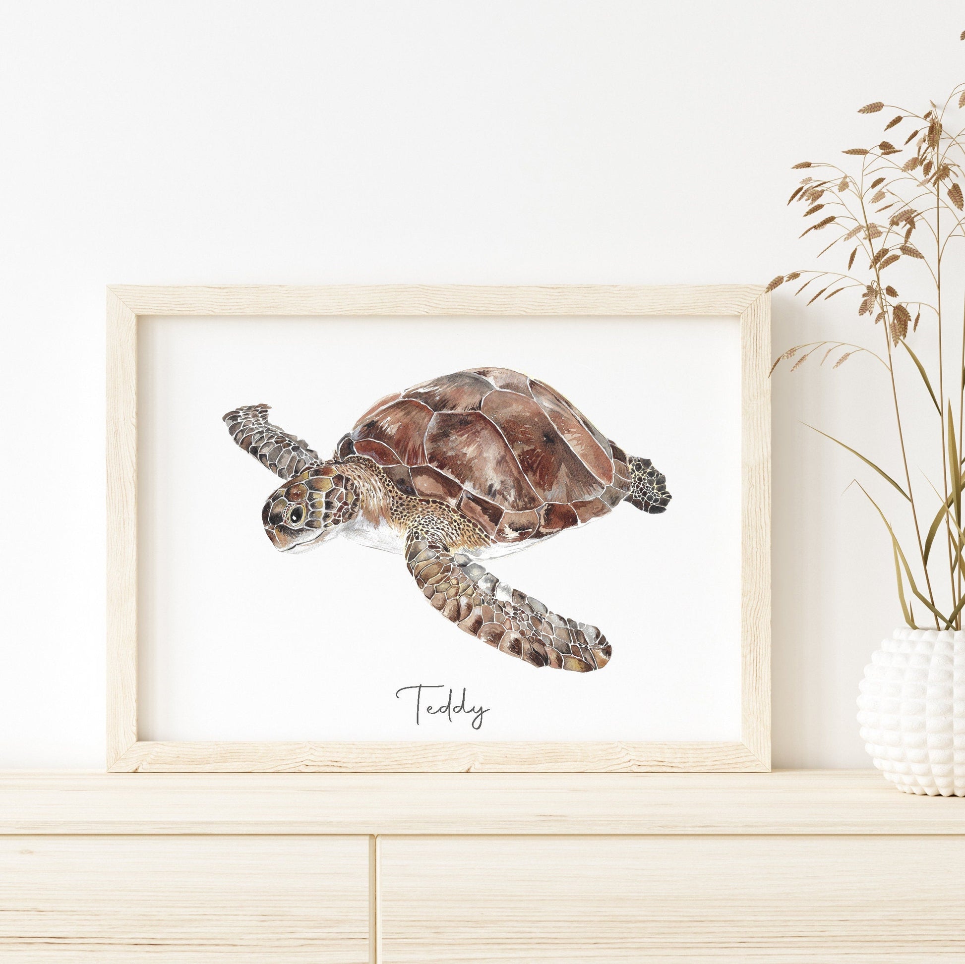 Turtle - Personalised Watercolour Fine Art Print