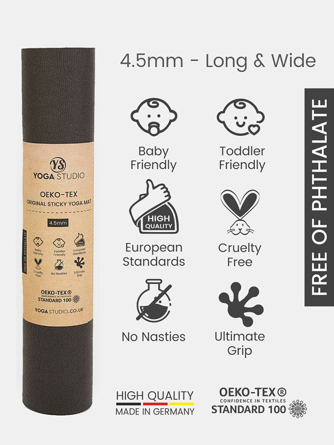 Long and Wide Yoga Mat 4.5mm Non-Slip Cushioned