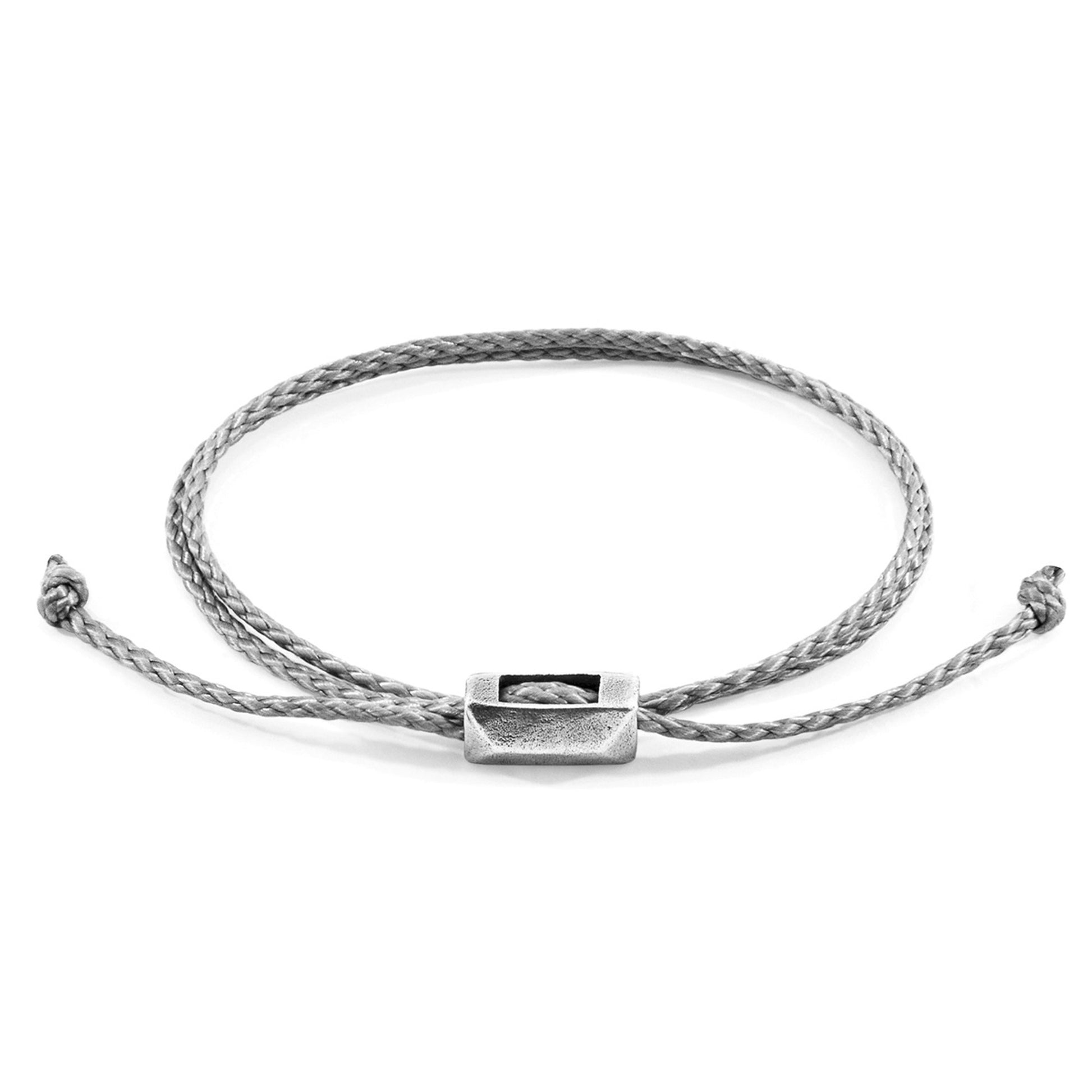 Edward Silver and Rope SKINNY Bracelet - Handmade British Elegance with Premium Quality Materials by ANCHOR & CREW at www.brixbailey.com