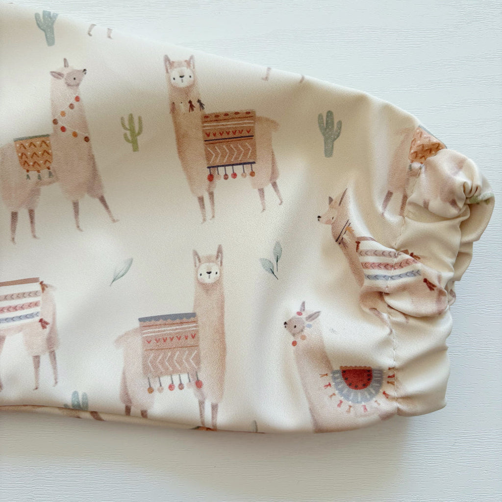 Long Sleeved Baby Bib - Alpacas