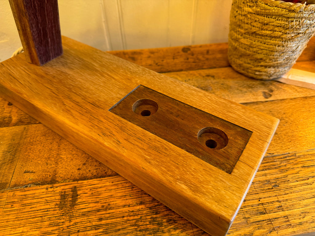 Barrel Stave Table Lamp in Oak and Whiskey Wood