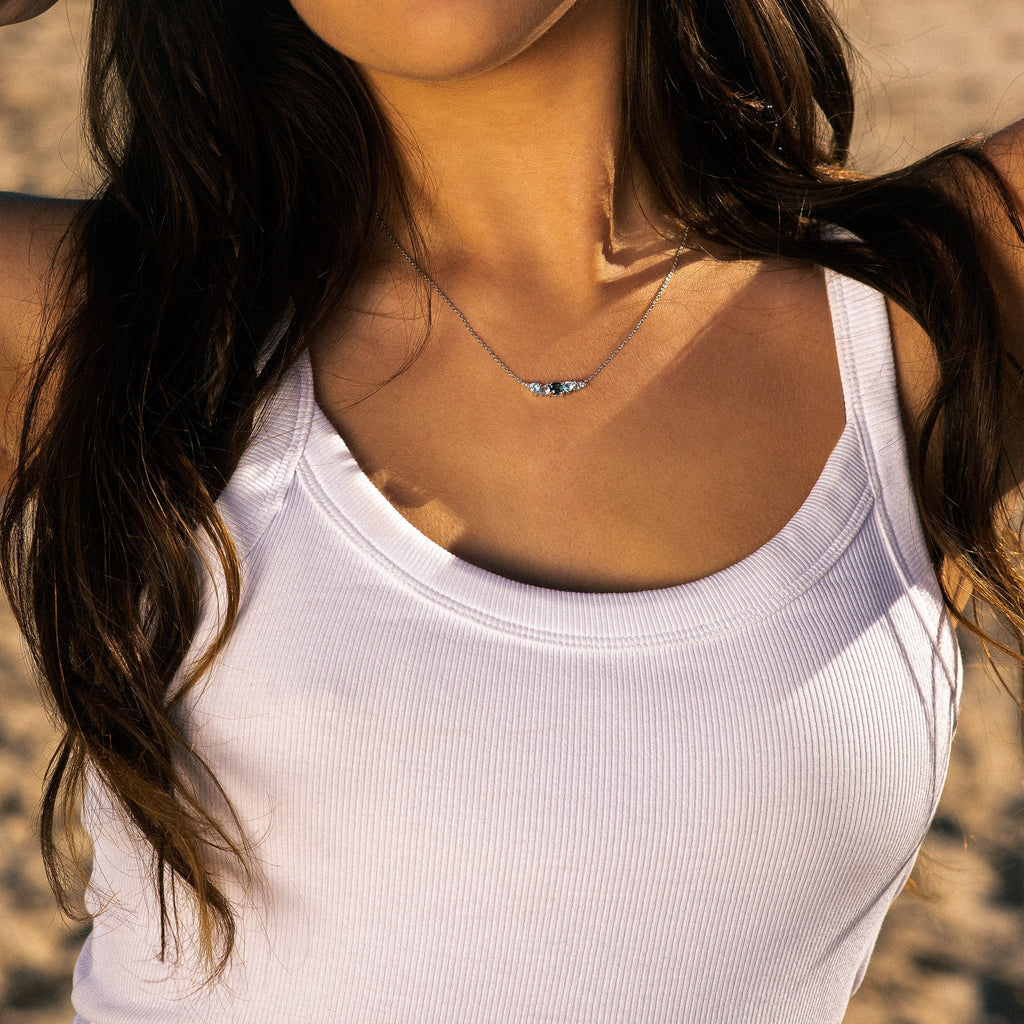 Topaz Cluster Silver Necklace Zaria