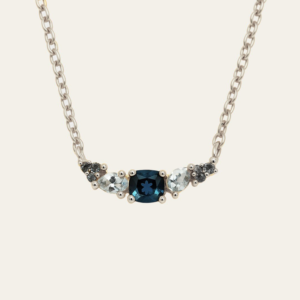 Topaz Cluster Silver Necklace Zaria
