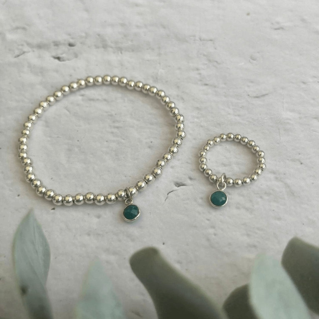 Emerald Crystal Bracelet and Ring Set