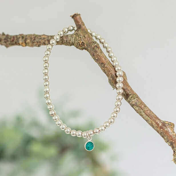 Emerald May Birthstone Bracelet in Sterling Silver