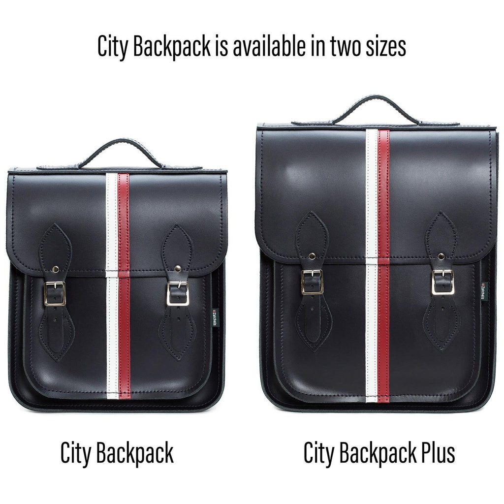 Handmade Leather City Backpack in Navy