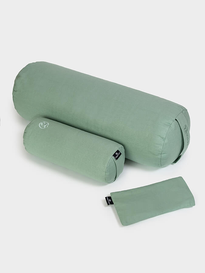 Organic Meditation Bolster and Eye Pillow Set for Yoga and Relaxation