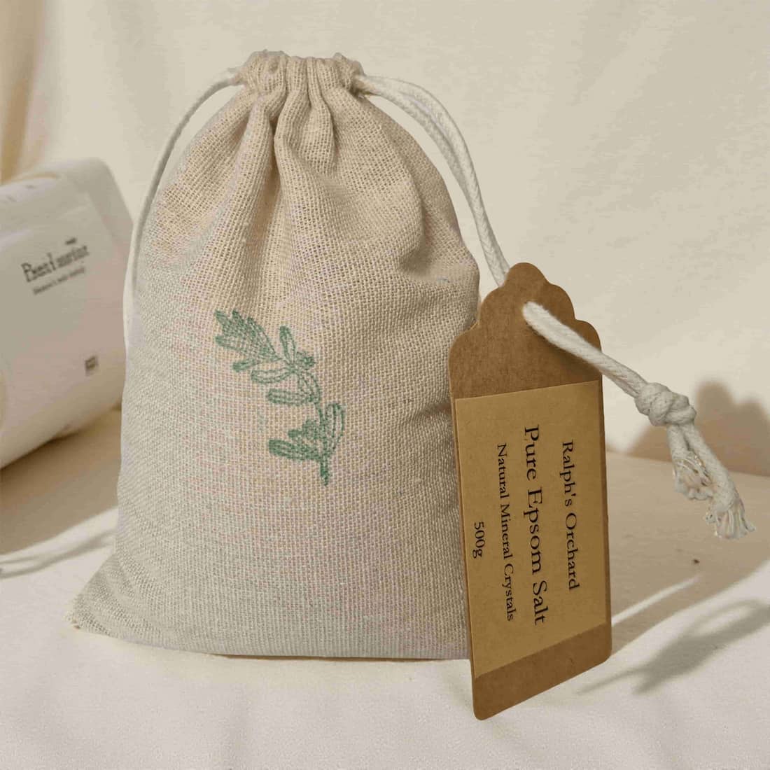 Pure Epsom Salt 500g in Reusable Cotton Bag