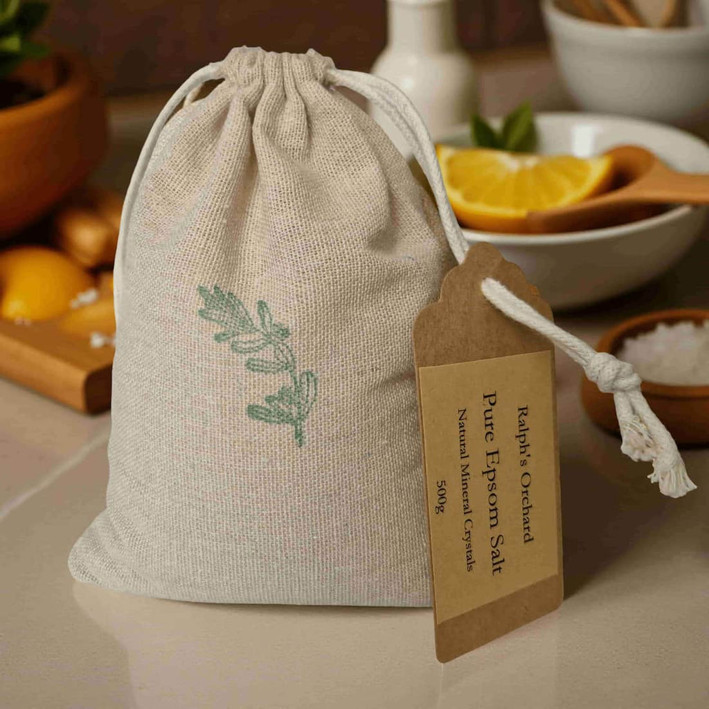 Pure Epsom Salt 500g in Reusable Cotton Bag