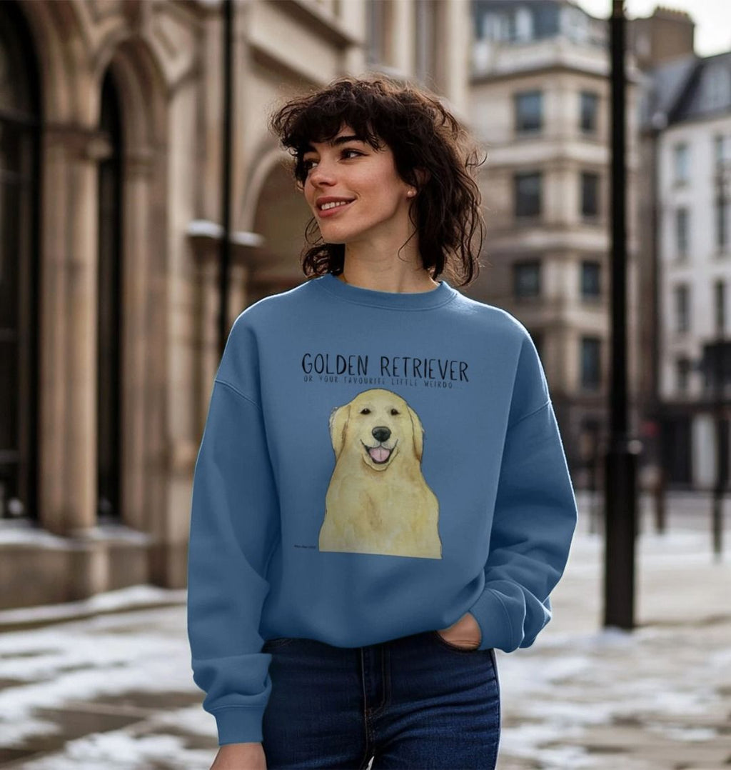 Golden Retriever Vibes Sustainable Womens Oversized Sweatshirt