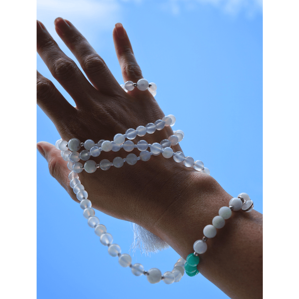 Eros Mala Bracelet with Rose Quartz, Amazonite and Rainbow Moonstone