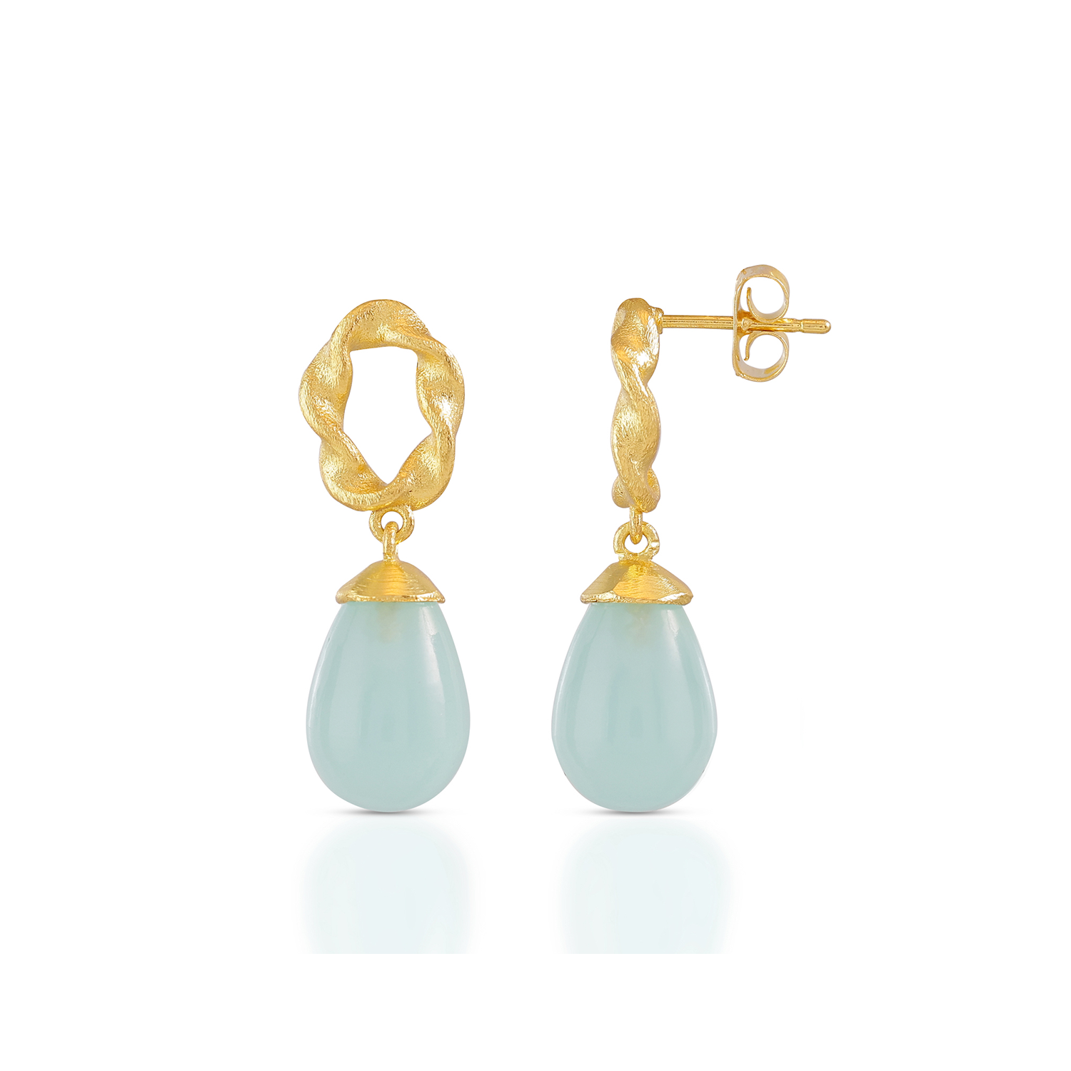 Twisted Loop Earrings in Pariba Onyx