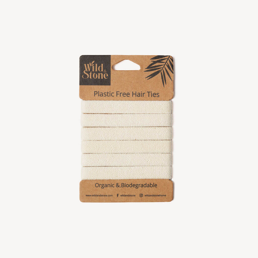 Organic Cotton Hair Ties 6 Pack Blonde